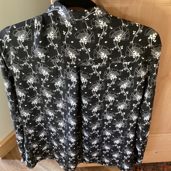 Esqualo long sleeve black print blouse - Picture 2 of 2